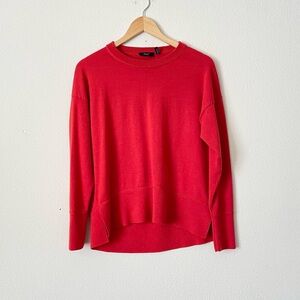 Theory Red Crew Neck Merino Sweater